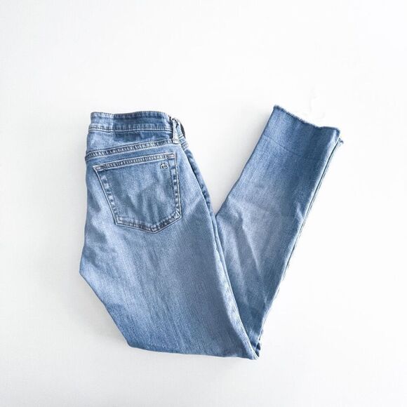 Rag & Bone Women's Mick With Holes Low Rise Slim Boyfriend Jeans Blue Size 24 - Picture 3 of 12